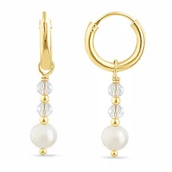 14 mm pärla creol i förgyllt silver