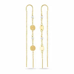 långa kedja örhängen i förgyllt silver