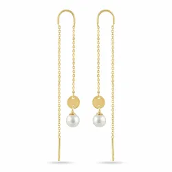 långa kedja örhängen i förgyllt silver