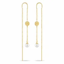 långa kedja örhängen i förgyllt silver