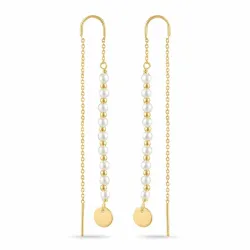 långa kedja örhängen i förgyllt silver