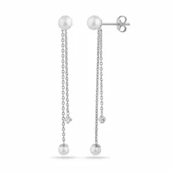 långa kedja örhängen i silver