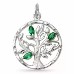 livets träd smaragd hängen i silver