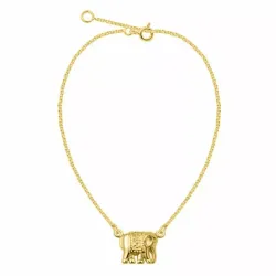 armband i förgyllt silver med elefant i förgyllt silver