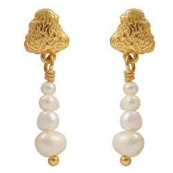 Hultquist Coralie white örhängen i förgyllt silver