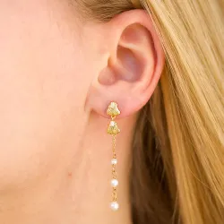 Hultquist Coralie white grande örhängen i förgyllt silver