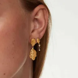 Hultquist Lorelei petite örhängen i förgyllt silver vit zirkon