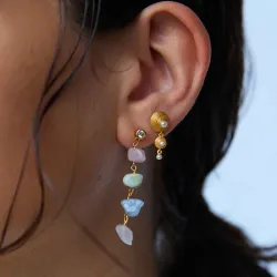 Hultquist Shelly double pärla örhängen i förgyllt silver