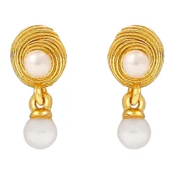 Hultquist Shelly pärla örhängen i förgyllt silver