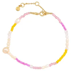 Hultquist Pink Rainbow armband i förgyllt silver