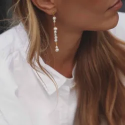 Hultquist Josephine långa örhängen i förgyllt silver