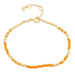 Hultquist Orange Mila orange pärla armband i förgyllt silver