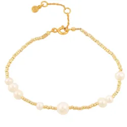 Hultquist Aria pärla armband i förgyllt silver