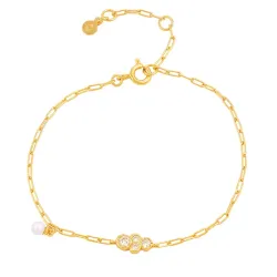 Hultquist Scarlet armband i förgyllt silver vit zirkon