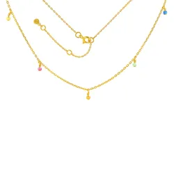 Hultquist multifärgade halsband i förgyllt silver