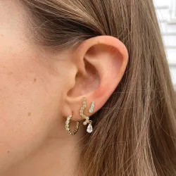 Hultquist Lucian örhängen i förgyllt silver vit zirkon