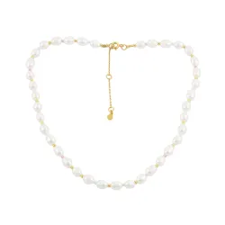 Hultquist Pastel pärla halsband i förgyllt silver