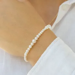 Hultquist Milkyway plain pärla armband i förgyllt silver