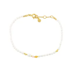 Hultquist Olivia pärla armband i förgyllt silver färgat sten