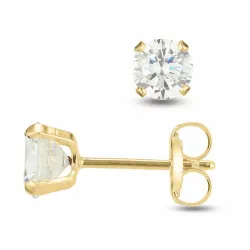 5 mm örhängestift i 9 karat guld med zirkon - Gold Collection