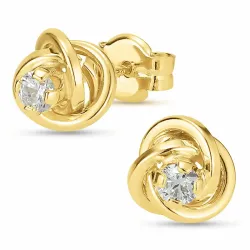 7 mm örhängen i 9 karat guld med zirkon