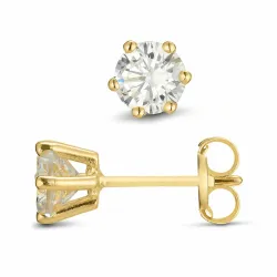 5 mm zirkon örhängen i 9 karat guld med zirkon