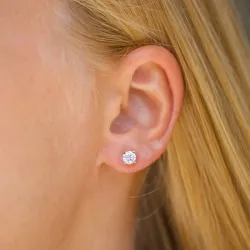 5 mm zirkon örhängestift i 9 karat guld med zirkon - Gold Collection