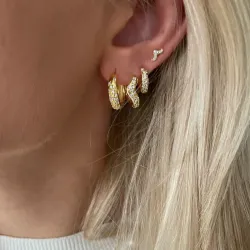 Nava Norma Petite örhängestift i förgyllt silver