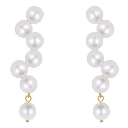 Nava Zinnia pärla örhängen i förgyllt silver