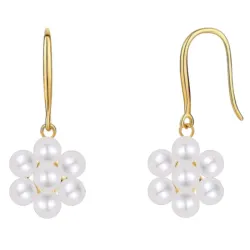 Nava Bellis pärla örhängen i förgyllt silver