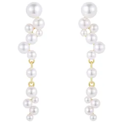 Nava Amun pärla örhängen i förgyllt silver