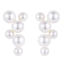 Nava Megha pärla örhängen i förgyllt silver