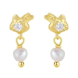 Nava Avani örhängen i förgyllt silver vit zirkon