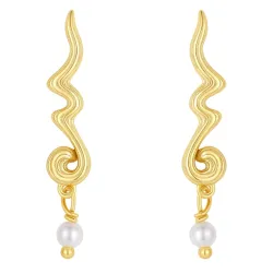 Nava Chimere pärla örhängen i förgyllt silver