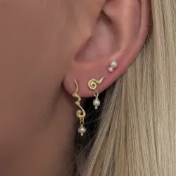 Nava Chimere pärla örhängen i förgyllt silver