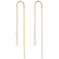 Nava Ekans pärla kedja örhängen i förgyllt silver