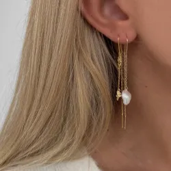 Nava Kaliya kedja örhängen i förgyllt silver