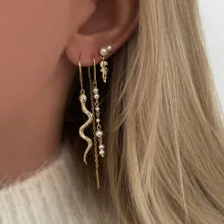 Nava Lamia örhängen i förgyllt silver