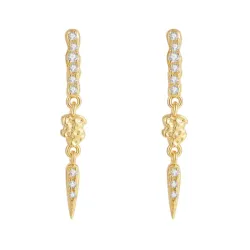 Nava Cleopatra örhängen i förgyllt silver vit zirkon