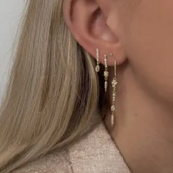 Nava Cleopatra örhängen i förgyllt silver vit zirkon