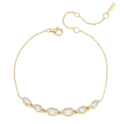 Nava Akhen armband i förgyllt silver vit zirkon