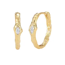 Nava Montu örhängen i förgyllt silver vit zirkon