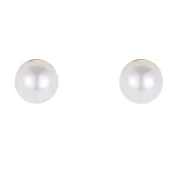 Nava Mira Petite pärla örhängestift i förgyllt silver