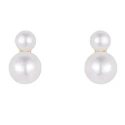 Nava Nahla Petite pärla örhängen i förgyllt silver