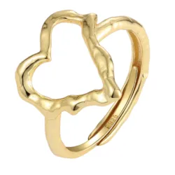 Nava Samoa hjärta justerbar ring i förgyllt silver