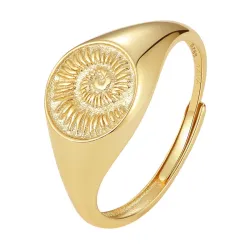 Nava Shelly sol justerbar ring i förgyllt silver