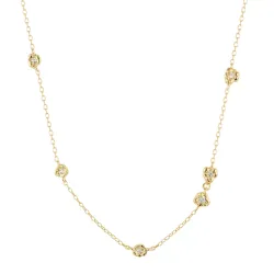 Nava Solara halsband i förgyllt silver vit zirkon