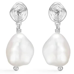 Studio Z Shell pärla örhängestift i silver