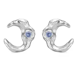 Studio Z Lunar örhängestift i silver blå zirkon