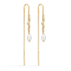 Studio Z Tangled pärla ear lines i förgyllt silver